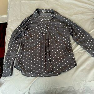 Express Blouse, Size Medium, 100% polyester, polka dots